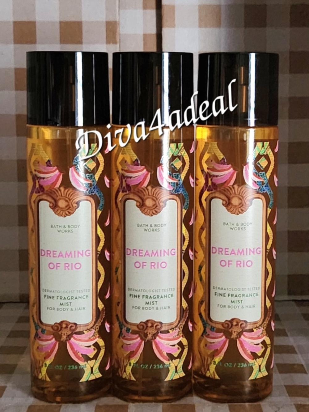3X Bath & Body Works DREAMING OF RIO 8OZ Mist Spray Collection Set